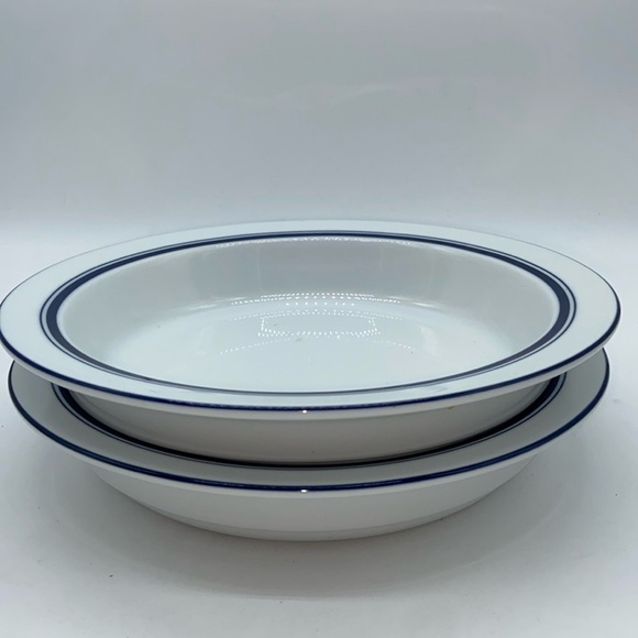 Set of 2 Vintage Dansk Bistro Blue Rimmed Soup Cereal Bowls - Picture 6 of 7